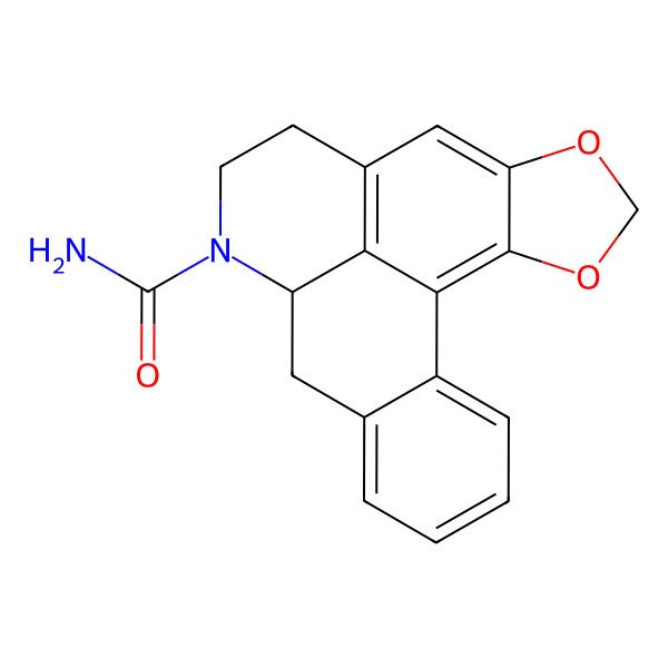2D Structure of (12R)-3,5-dioxa-11-azapentacyclo[10.7.1.02,6.08,20.014,19]icosa-1(20),2(6),7,14,16,18-hexaene-11-carboxamide