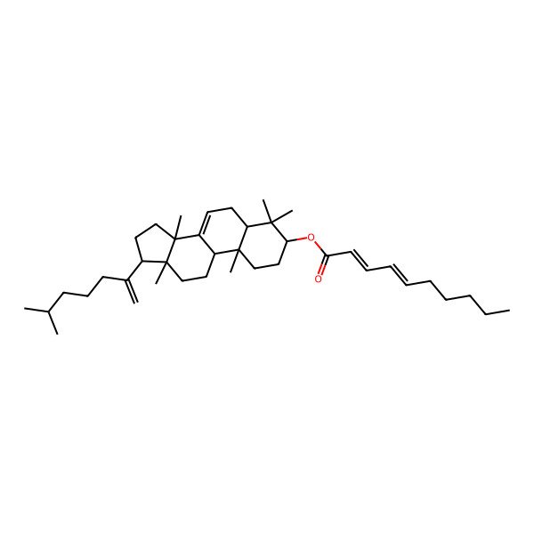 2D Structure of [(5R,9R,10R,13S,14S,17S)-4,4,10,13,14-pentamethyl-17-(6-methylhept-1-en-2-yl)-2,3,5,6,9,11,12,15,16,17-decahydro-1H-cyclopenta[a]phenanthren-3-yl] (2E,4E)-deca-2,4-dienoate