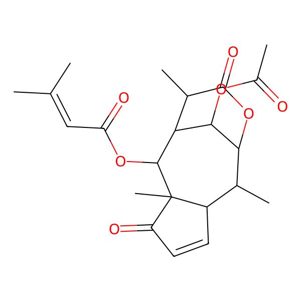 2D Structure of (13-Acetyloxy-3,8,12-trimethyl-4,11-dioxo-10-oxatricyclo[7.3.1.03,7]tridec-5-en-2-yl) 3-methylbut-2-enoate