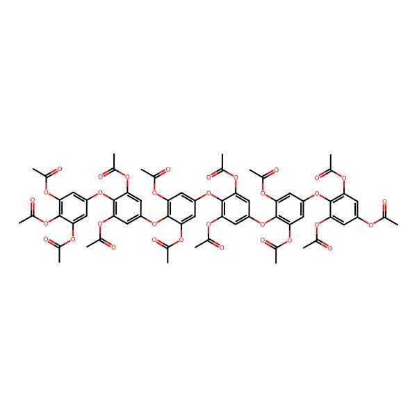 2D Structure of [3,5-Diacetyloxy-4-[3,5-diacetyloxy-4-[3,5-diacetyloxy-4-[3,5-diacetyloxy-4-[3,5-diacetyloxy-4-(3,4,5-triacetyloxyphenoxy)phenoxy]phenoxy]phenoxy]phenoxy]phenyl] acetate
