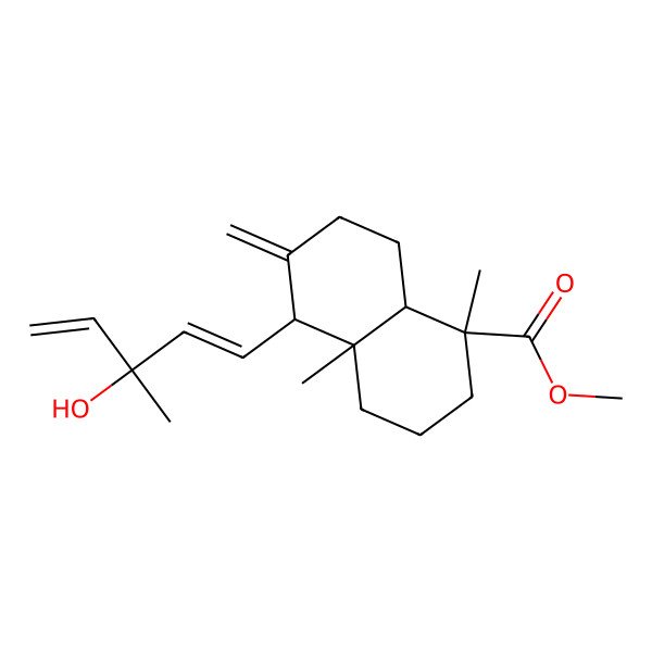 2D Structure of methyl (1S,4aS,5S,8aS)-5-[(1E,3S)-3-hydroxy-3-methylpenta-1,4-dienyl]-1,4a-dimethyl-6-methylidene-3,4,5,7,8,8a-hexahydro-2H-naphthalene-1-carboxylate