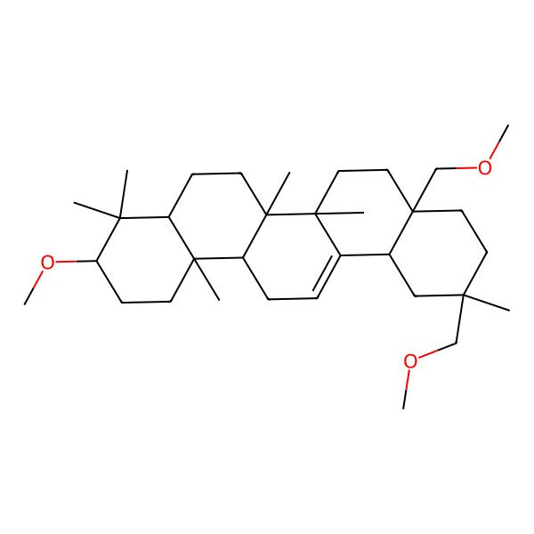 2D Structure of 3-Methoxy-8a,11-bis(methoxymethyl)-4,4,6a,6b,11,14b-hexamethyl-1,2,3,4a,5,6,7,8,9,10,12,12a,14,14a-tetradecahydropicene