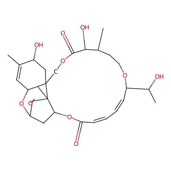 2D Structure of (1R,3R,6S,8R,12S,13R,17R,18E,20E,24S,25S,26R)-6,12-dihydroxy-17-[(1S)-1-hydroxyethyl]-5,13,25-trimethylspiro[2,10,16,23-tetraoxatetracyclo[22.2.1.03,8.08,25]heptacosa-4,18,20-triene-26,2'-oxirane]-11,22-dione