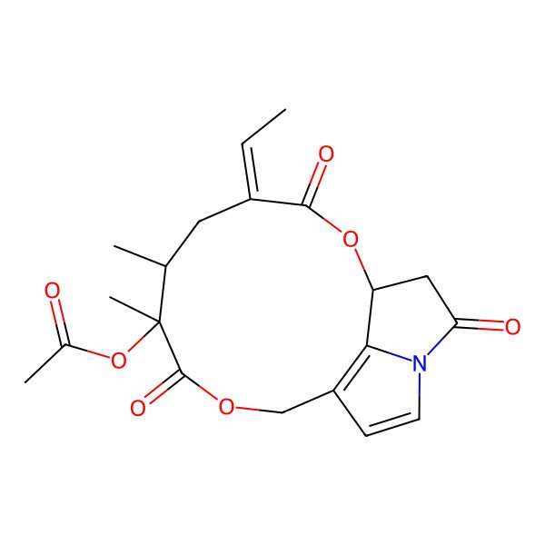 2D Structure of [(1S,6R,7S)-4-ethylidene-6,7-dimethyl-3,8,15-trioxo-2,9-dioxa-14-azatricyclo[9.5.1.014,17]heptadeca-11(17),12-dien-7-yl] acetate