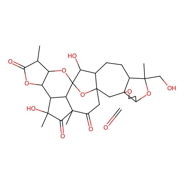 2D Structure of 14,23-Dihydroxy-9-(hydroxymethyl)-9,18,23,25-tetramethyl-4,8,16,20,28-pentaoxaoctacyclo[13.12.1.115,22.01,13.03,7.03,10.017,21.025,29]nonacosane-5,19,24,26-tetrone