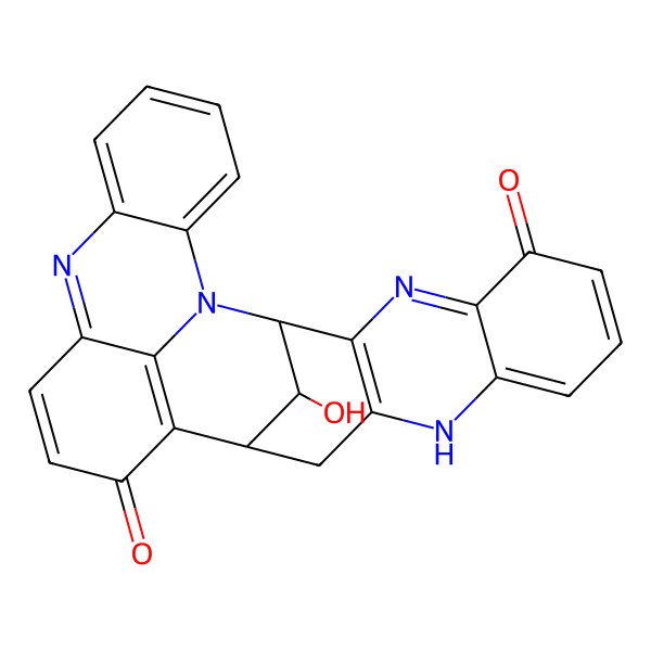 2D Structure of (2S,14S,28S)-28-hydroxy-1,4,11,20-tetrazaheptacyclo[13.11.1.12,14.03,12.05,10.019,27.021,26]octacosa-3(12),4,7,9,15(27),17,19,21,23,25-decaene-6,16-dione