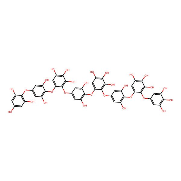 2D Structure of 5-[4-[6-[4-[6-[2,6-Dihydroxy-4-(2,4,6-trihydroxyphenoxy)phenoxy]-2,3,4-trihydroxyphenoxy]-2,6-dihydroxyphenoxy]-2,3,4-trihydroxyphenoxy]-2,6-dihydroxyphenoxy]-4-(3,4,5-trihydroxyphenoxy)benzene-1,2,3-triol