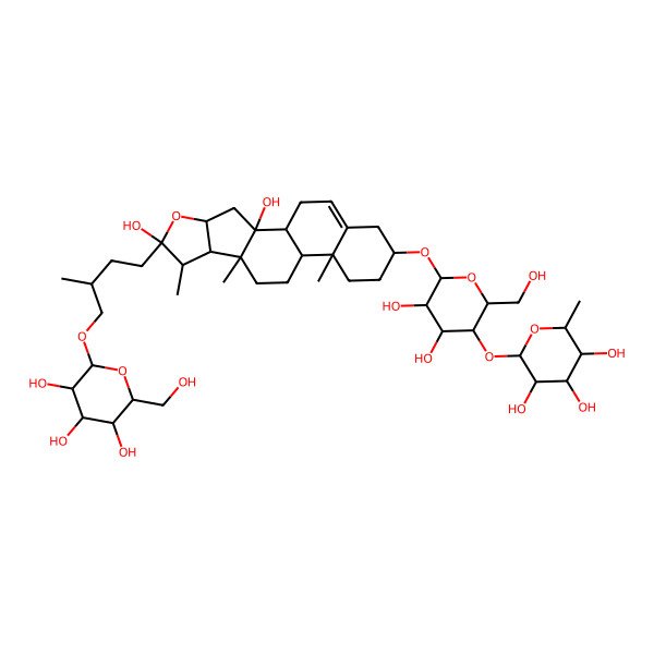 2D Structure of (2S,3R,4R,5R,6S)-2-[(2R,3S,4R,5R,6R)-6-[[(1R,2R,4S,6S,7S,8R,9R,12S,13R,16S)-2,6-dihydroxy-7,9,13-trimethyl-6-[(3R)-3-methyl-4-[(2R,3R,4S,5S,6R)-3,4,5-trihydroxy-6-(hydroxymethyl)oxan-2-yl]oxybutyl]-5-oxapentacyclo[10.8.0.02,9.04,8.013,18]icos-18-en-16-yl]oxy]-4,5-dihydroxy-2-(hydroxymethyl)oxan-3-yl]oxy-6-methyloxane-3,4,5-triol
