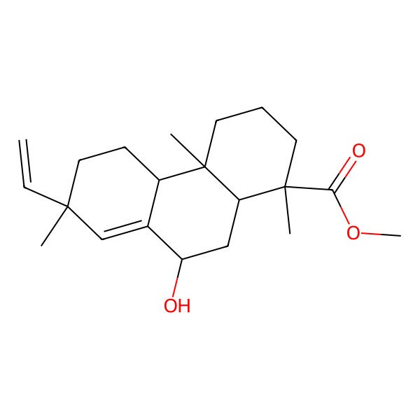 2D Structure of methyl (1R,4aS,4bS,7R,9R,10aS)-7-ethenyl-9-hydroxy-1,4a,7-trimethyl-3,4,4b,5,6,9,10,10a-octahydro-2H-phenanthrene-1-carboxylate