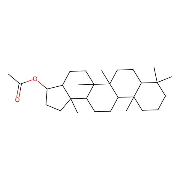 2D Structure of (5a,5b,8,8,11a,13b-Hexamethyl-1,2,3,3a,4,5,6,7,7a,9,10,11,11b,12,13,13a-hexadecahydrocyclopenta[a]chrysen-3-yl) acetate