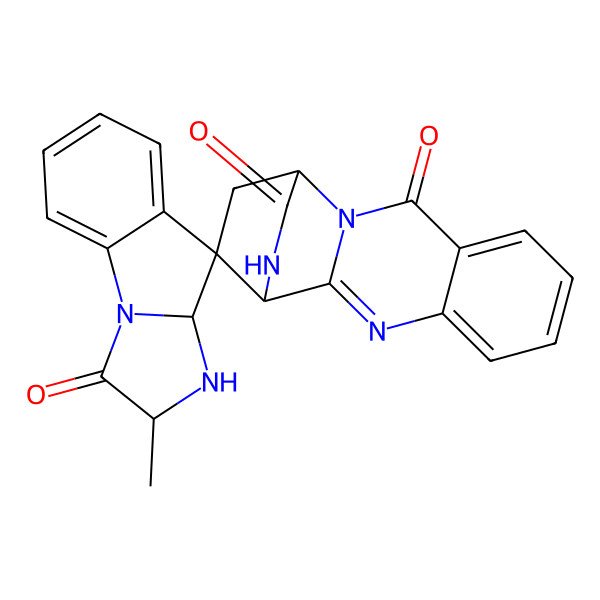 2D Structure of (1S,2'S,3'aS,12S,16R)-2'-methylspiro[2,10,13-triazatetracyclo[10.2.2.02,11.04,9]hexadeca-4,6,8,10-tetraene-16,4'-3,3a-dihydro-2H-imidazo[1,2-a]indole]-1',3,14-trione