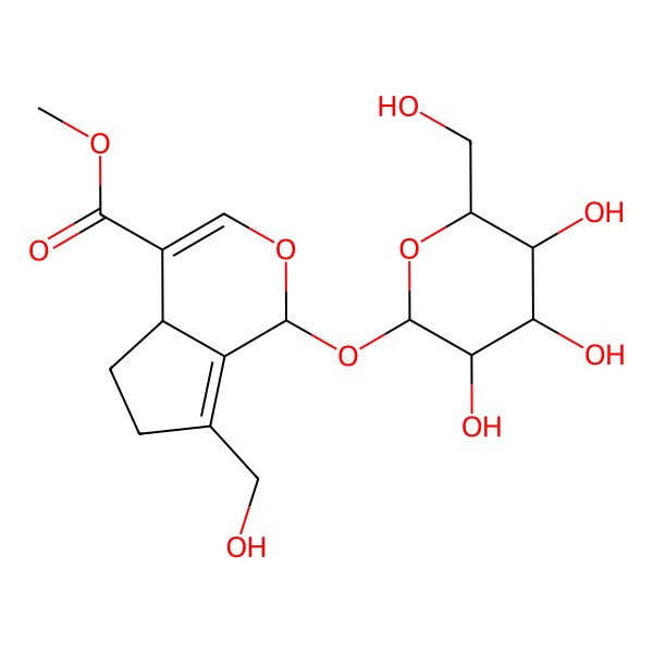 2D Structure of Methyl 7-(hydroxymethyl)-1-[3,4,5-trihydroxy-6-(hydroxymethyl)oxan-2-yl]oxy-1,4a,5,6-tetrahydrocyclopenta[c]pyran-4-carboxylate