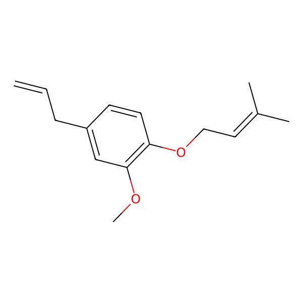 2D Structure of Benzene, 2-methoxy-1-[(3-methyl-2-butenyl)oxy]-4-(2-propenyl)-