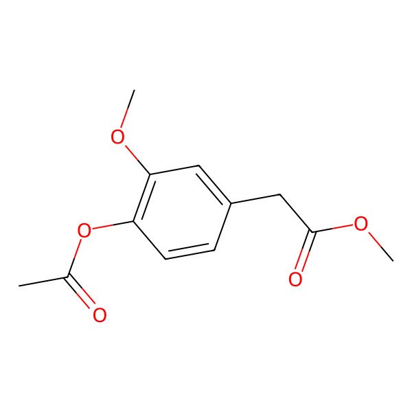 2D Structure of Benzeneacetic acid, 4-(acetyloxy)-3-methoxy-, methyl ester