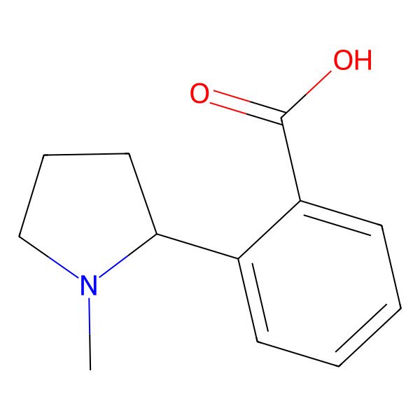 2D Structure of Benzoic acid, 2-(1-methyl-2-pyrrolidinyl)-, (S)-