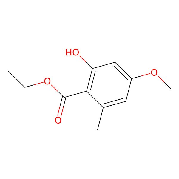 2D Structure of Benzoic acid, 2-hydroxy-4-methoxy-6-methyl-, ethyl ester