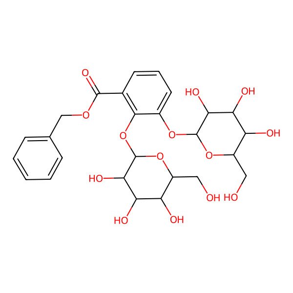 2D Structure of Benzyl 2,3-bis[[3,4,5-trihydroxy-6-(hydroxymethyl)oxan-2-yl]oxy]benzoate