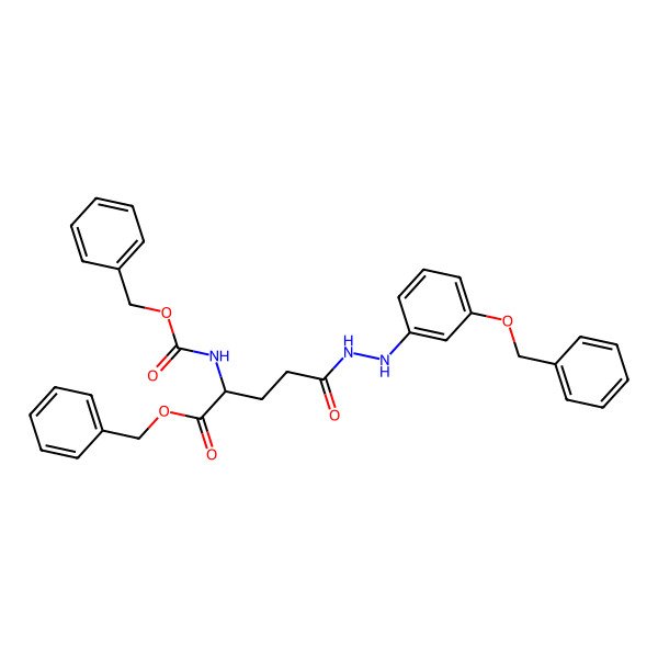 2D Structure of benzyl (2S)-5-oxo-2-(phenylmethoxycarbonylamino)-5-[2-(3-phenylmethoxyphenyl)hydrazinyl]pentanoate