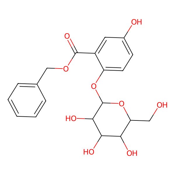 2D Structure of Benzyl 5-hydroxy-2-[3,4,5-trihydroxy-6-(hydroxymethyl)oxan-2-yl]oxybenzoate