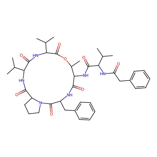 2D Structure of benzylcarbonyl-DL-Val-DL-xiThr(1)-DL-Phe-DL-Pro-DL-Val-DL-Val-(1)