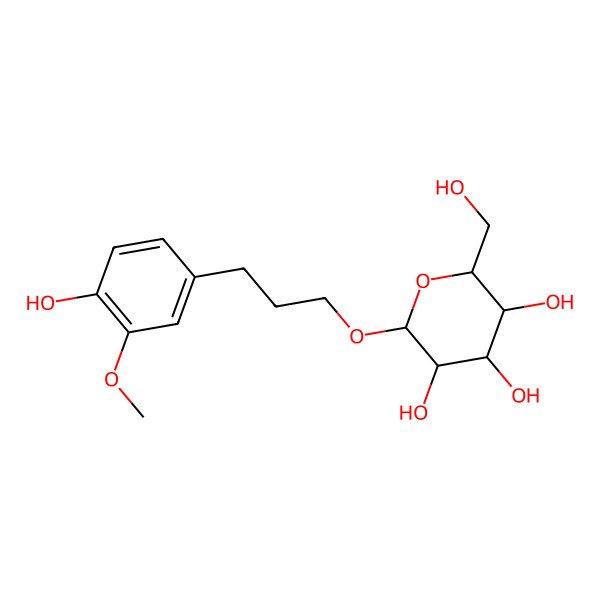 2D Structure of beta-D-Glucopyranoside, 3-(4-hydroxy-3-methoxyphenyl)propyl-
