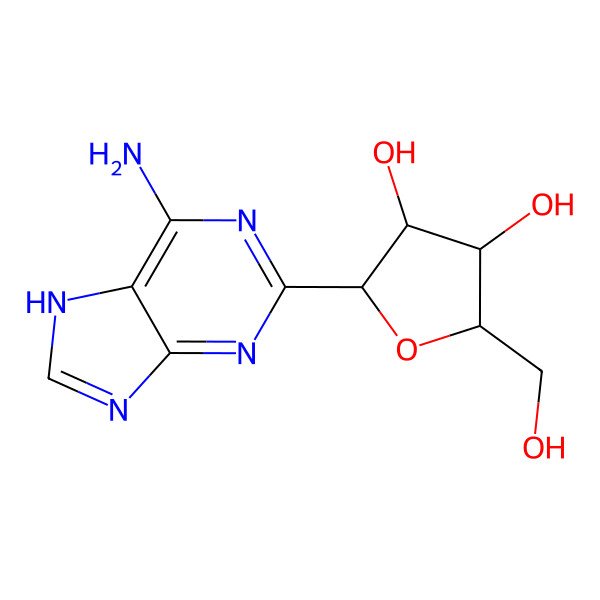 2D Structure of beta-D-Ribofuranosyladenin