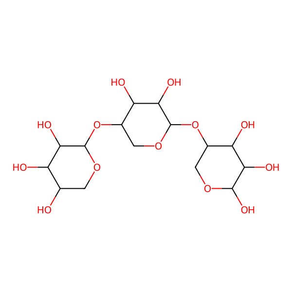 2D Structure of beta-D-xylopyranosyl-(1->4)-beta-D-xylopyranosyl-(1->4)-beta-D-xylopyranose 2D Structure of beta-D-xylopyranosyl-(1->4)-beta-D-xylopyranosyl-(1->4)-beta-D-xylopyranose