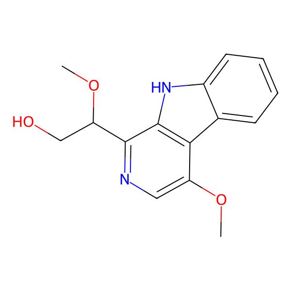 2D Structure of I(2),4-Dimethoxy-9H-pyrido[3,4-b]indole-1-ethanol