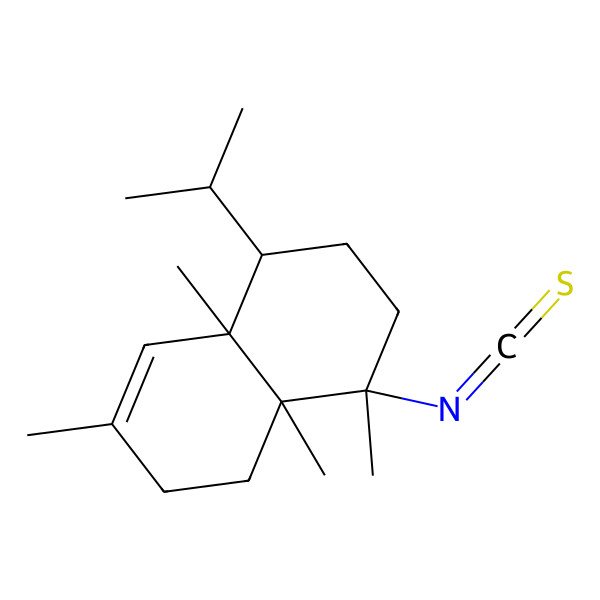 2D Structure of (1R,4R,4aS,8aR)-4-isothiocyanato-4,4a,7,8a-tetramethyl-1-propan-2-yl-2,3,5,6-tetrahydro-1H-naphthalene