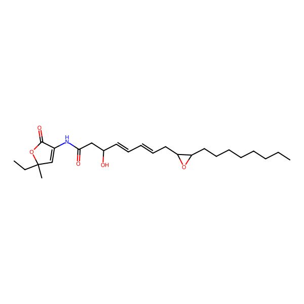 2D Structure of (3R,4Z,6E)-N-[(5S)-5-ethyl-5-methyl-2-oxofuran-3-yl]-3-hydroxy-8-[(2S,3R)-3-octyloxiran-2-yl]octa-4,6-dienamide