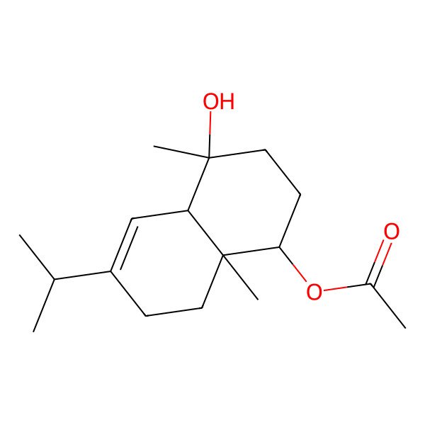 2D Structure of [(1R,4S,4aR,8aR)-4-hydroxy-4,8a-dimethyl-6-propan-2-yl-1,2,3,4a,7,8-hexahydronaphthalen-1-yl] acetate