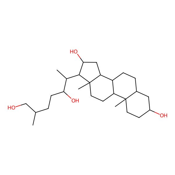 2D Structure of (10S,13S,16S,17R)-17-[(2S,3R,6S)-3,7-dihydroxy-6-methylheptan-2-yl]-10,13-dimethyl-2,3,4,5,6,7,8,9,11,12,14,15,16,17-tetradecahydro-1H-cyclopenta[a]phenanthrene-3,16-diol