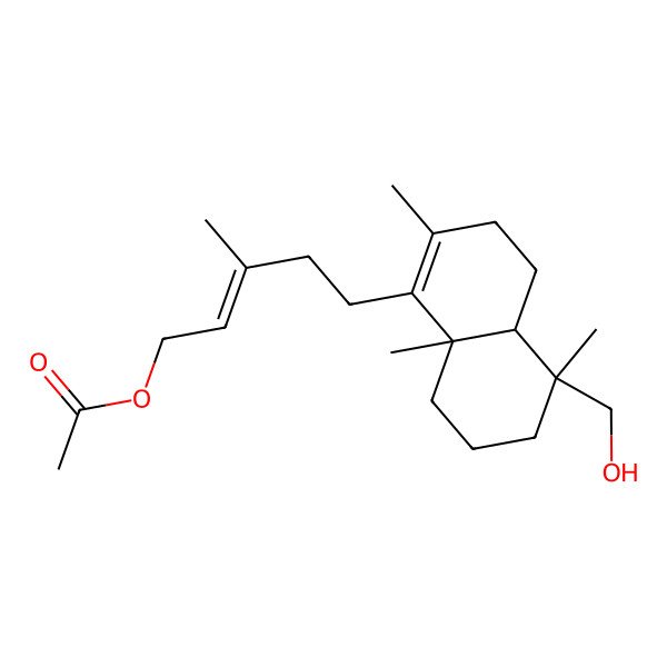 2D Structure of [(E)-5-[(4aR,5S,8aS)-5-(hydroxymethyl)-2,5,8a-trimethyl-3,4,4a,6,7,8-hexahydronaphthalen-1-yl]-3-methylpent-2-enyl] acetate