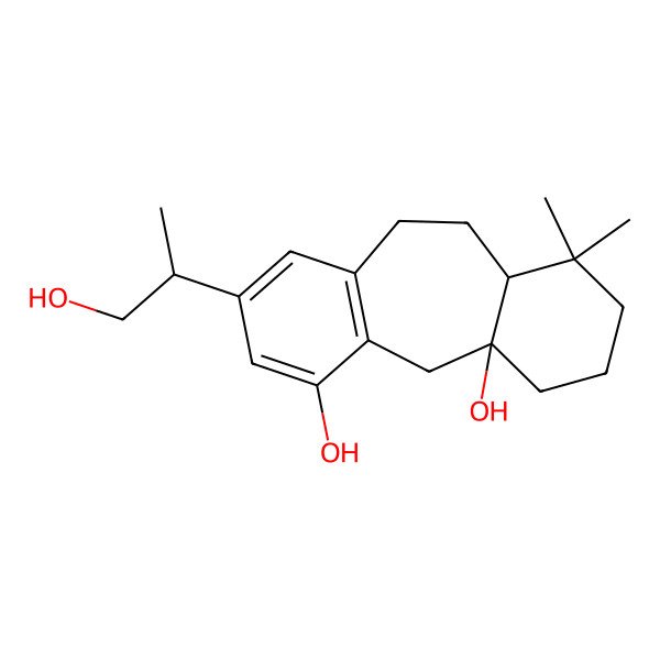 2D Structure of (1S,11S)-6-[(2S)-1-hydroxypropan-2-yl]-12,12-dimethyltricyclo[9.4.0.03,8]pentadeca-3(8),4,6-triene-1,4-diol
