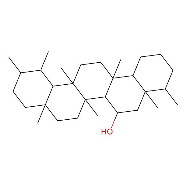 2D Structure of (4S,4aR,6S,6aS,6aS,6bR,8aR,11R,12S,12aR,14aS,14bR)-4,4a,6a,6b,8a,11,12,14a-octamethyl-2,3,4,5,6,6a,7,8,9,10,11,12,12a,13,14,14b-hexadecahydro-1H-picen-6-ol