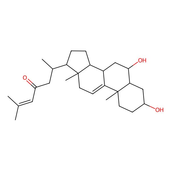 2D Structure of 6-(3,6-dihydroxy-10,13-dimethyl-2,3,4,5,6,7,8,12,14,15,16,17-dodecahydro-1H-cyclopenta[a]phenanthren-17-yl)-2-methylhept-2-en-4-one