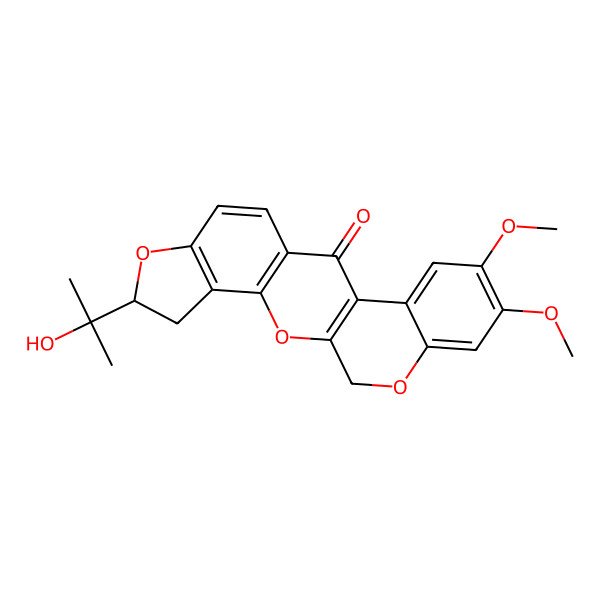 2D Structure of (6R)-6-(2-hydroxypropan-2-yl)-16,17-dimethoxy-2,7,20-trioxapentacyclo[11.8.0.03,11.04,8.014,19]henicosa-1(13),3(11),4(8),9,14,16,18-heptaen-12-one
