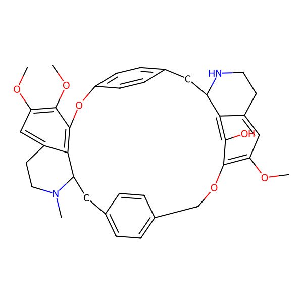 2D Structure of (1S,16R)-9,10,25-trimethoxy-15-methyl-7,23-dioxa-15,30-diazaheptacyclo[22.6.2.23,6.218,21.18,12.027,31.016,35]heptatriaconta-3(37),4,6(36),8(35),9,11,18,20,24,26,31,33-dodecaen-32-ol