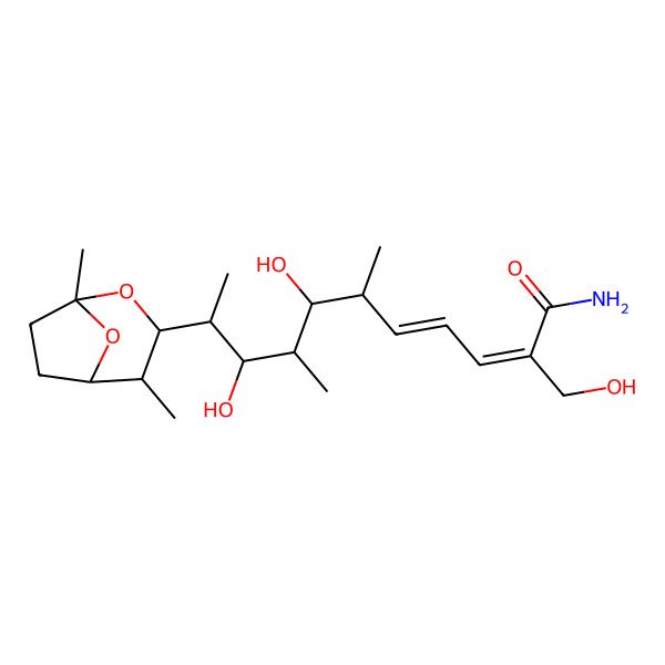 2D Structure of (2Z,4E,6S,7S,8R,9R,10R)-10-[(1S,3S,4R,5R)-1,4-dimethyl-2,8-dioxabicyclo[3.2.1]octan-3-yl]-7,9-dihydroxy-2-(hydroxymethyl)-6,8-dimethylundeca-2,4-dienamide