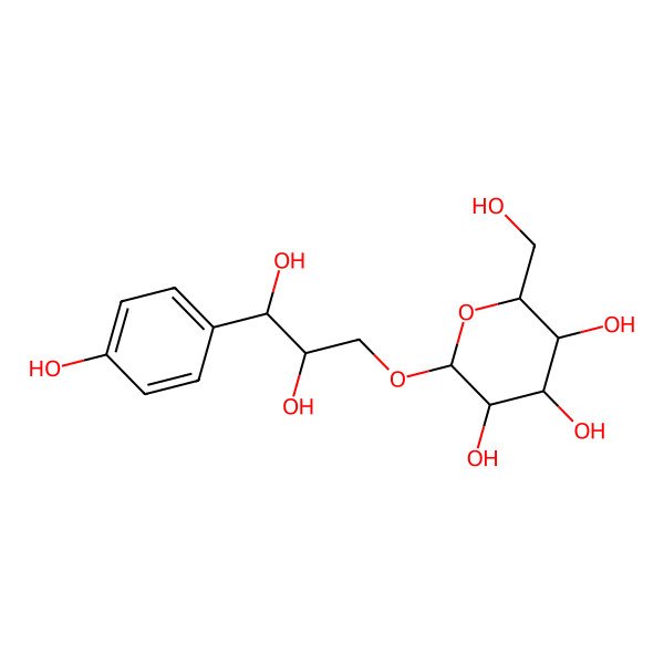 2D Structure of (2R,3R,4S,5S,6R)-2-[(2R,3R)-2,3-dihydroxy-3-(4-hydroxyphenyl)propoxy]-6-(hydroxymethyl)oxane-3,4,5-triol
