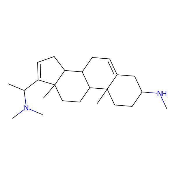 2D Structure of 17-[1-(dimethylamino)ethyl]-N,10,13-trimethyl-2,3,4,7,8,9,11,12,14,15-decahydro-1H-cyclopenta[a]phenanthren-3-amine