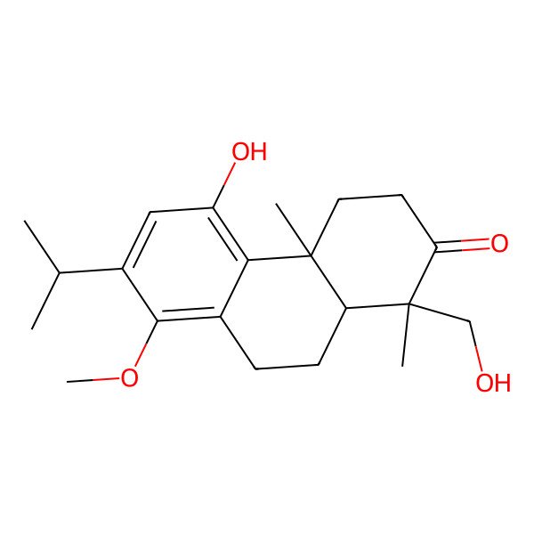 2D Structure of 5-hydroxy-1-(hydroxymethyl)-7-isopropyl-8-methoxy-1,4a-dimethyl-4,9,10,10a-tetrahydro-3H-phenanthren-2-one