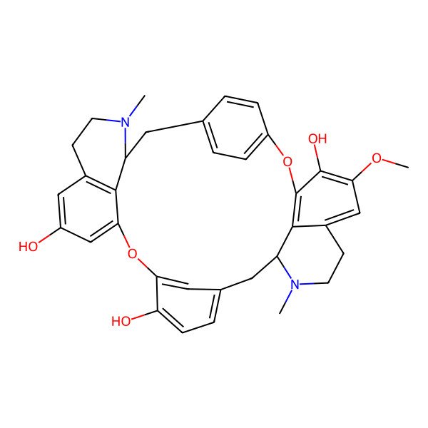 2D Structure of (11R,27R)-5-methoxy-10,26-dimethyl-2,18-dioxa-10,26-diazaheptacyclo[27.2.2.13,7.113,17.119,23.011,36.027,34]hexatriaconta-1(32),3(36),4,6,13(35),14,16,19,21,23(34),29(33),30-dodecaene-4,16,21-triol