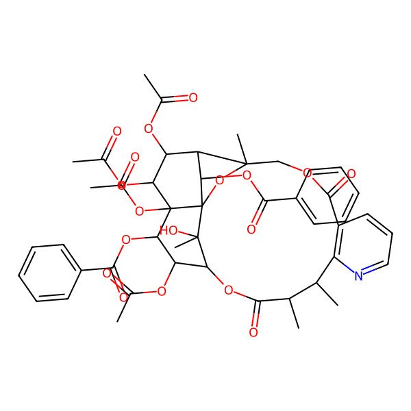 2D Structure of [(1S,3S,13S,14S,17S,18S,19S,20S,21S,22R,23R,24R,25R)-18,20,21,22-tetraacetyloxy-19-benzoyloxy-25-hydroxy-3,13,14,25-tetramethyl-6,15-dioxo-2,5,16-trioxa-11-azapentacyclo[15.7.1.01,20.03,23.07,12]pentacosa-7(12),8,10-trien-24-yl] benzoate