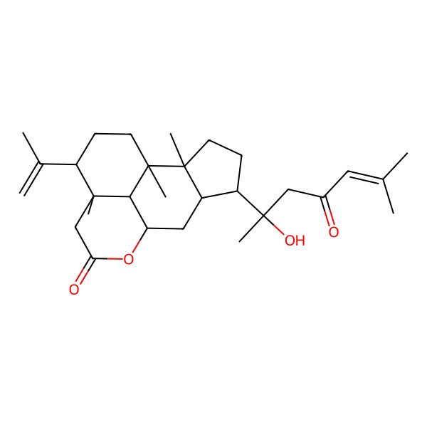 2D Structure of 13-(2-Hydroxy-6-methyl-4-oxohept-5-en-2-yl)-5,9,10-trimethyl-6-prop-1-en-2-yl-2-oxatetracyclo[7.6.1.05,16.010,14]hexadecan-3-one