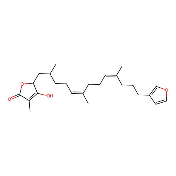 2D Structure of (2R)-2-[(2R,5E,9E)-13-(furan-3-yl)-2,6,10-trimethyltrideca-5,9-dienyl]-3-hydroxy-4-methyl-2H-furan-5-one