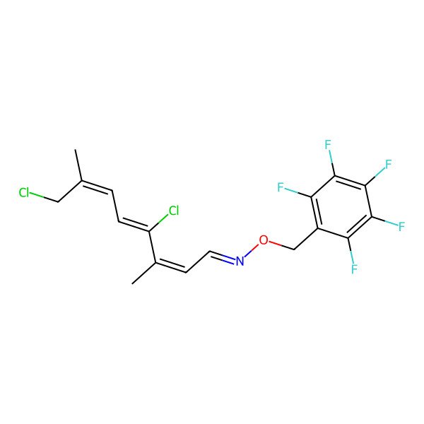 2D Structure of (E,2E,4Z,6E)-4,8-dichloro-3,7-dimethyl-N-[(2,3,4,5,6-pentafluorophenyl)methoxy]octa-2,4,6-trien-1-imine