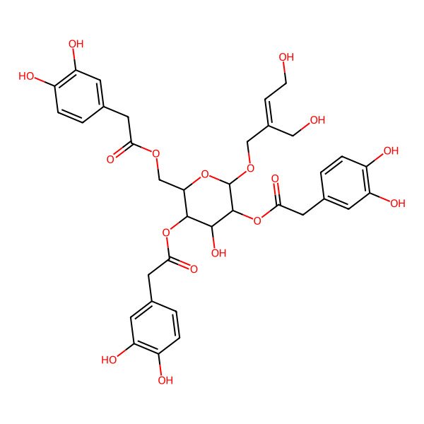 2D Structure of [(2R,3S,4R,5R,6R)-3,5-bis[[2-(3,4-dihydroxyphenyl)acetyl]oxy]-4-hydroxy-6-[(E)-4-hydroxy-2-(hydroxymethyl)but-2-enoxy]oxan-2-yl]methyl 2-(3,4-dihydroxyphenyl)acetate