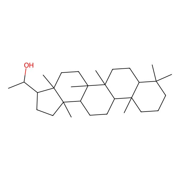 2D Structure of 1-[(3R,3aS,5aR,5bR,7aS,11aS,11bR,13aS,13bR)-3a,5a,5b,8,8,11a,13b-heptamethyl-2,3,4,5,6,7,7a,9,10,11,11b,12,13,13a-tetradecahydro-1H-cyclopenta[a]chrysen-3-yl]ethanol