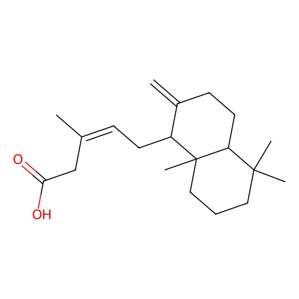 2D Structure of (Z)-5-[(1S,4aS,8aR)-5,5,8a-trimethyl-2-methylidene-3,4,4a,6,7,8-hexahydro-1H-naphthalen-1-yl]-3-methylpent-3-enoic acid